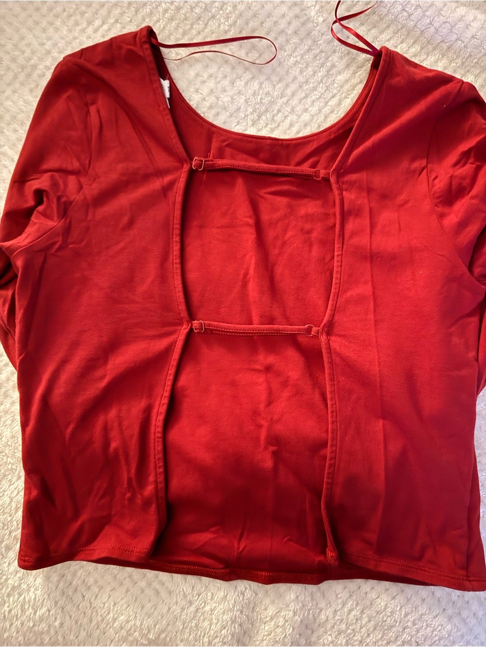 Red Long Sleeve Top Size Large Like New